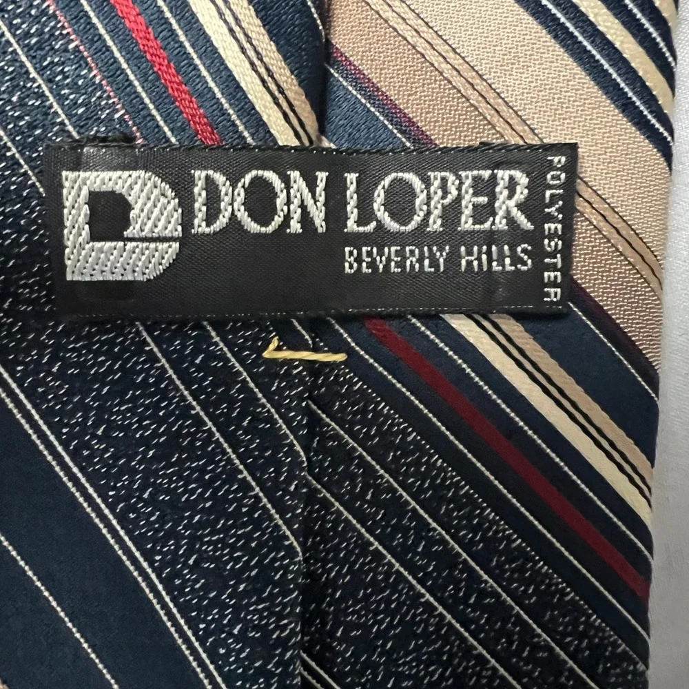 Don Loper Beverly‎ Hills Mens Polyester Striped Necktie Classic 4